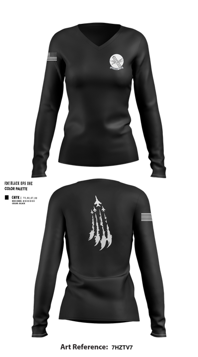 UofA NROTC 61783960 Women's Long Sleeve V-neck Shirt - 1