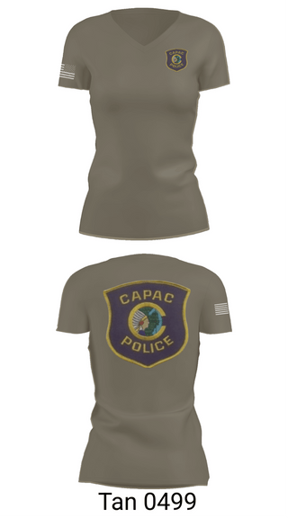 Womens Short Sleeve Vneck Shirt, CAPAC POLICE DEPARTMENT, Police, Teamtime, Team time, sublimation, custom sports apparel, team uniforms, spirit wear, spiritwear, sports uniforms, custom shirts, team store, custom team store, fundraiser sports, apparel fundraiser