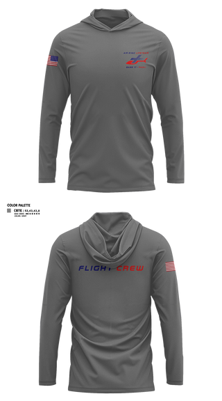Long Sleeve Performance Shirt with hood, Air Evac Lifeteam, EMS/EMT, Teamtime, Team time, sublimation, custom sports apparel, team uniforms, spirit wear, spiritwear, sports uniforms, custom shirts, team store, custom team store, fundraiser sports, apparel fundraiser