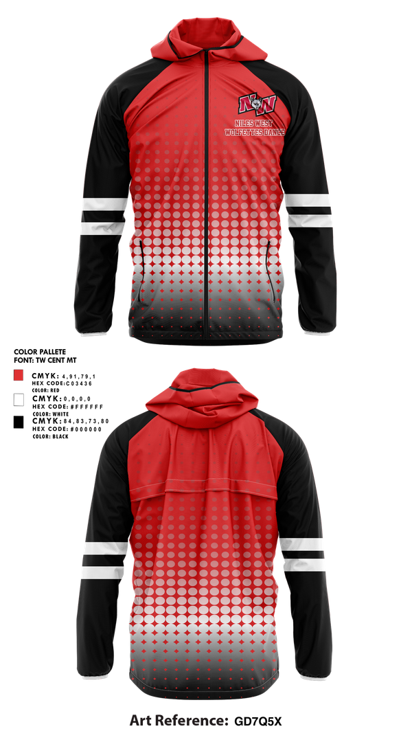 Windbreaker, Niles West Wolfettes Dance, Spirit Store, Teamtime, Team time, sublimation, custom sports apparel, team uniforms, spirit wear, spiritwear, sports uniforms, custom shirts, team store, custom team store, fundraiser sports, apparel fundraiser