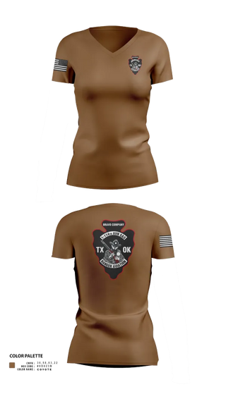 Womens Short Sleeve Vneck Shirt, B CO 1-114TH AVN S&S, Army, Teamtime, Team time, sublimation, custom sports apparel, team uniforms, spirit wear, spiritwear, sports uniforms, custom shirts, team store, custom team store, fundraiser sports, apparel fundraiser