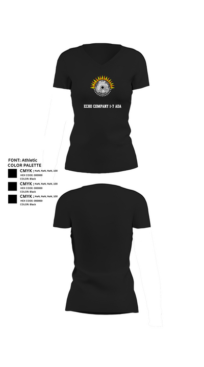 Echo company 1-7 ADA 73357561 Women's Short Sleeve V-neck Shirt - 24