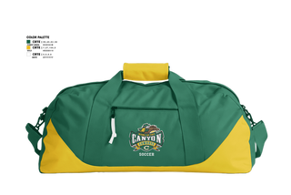 Duffle Bag, Canyon High School Girls Soccer, Women's Soccer, Teamtime, Team time, sublimation, custom sports apparel, team uniforms, spirit wear, spiritwear, sports uniforms, custom shirts, team store, custom team store, fundraiser sports, apparel fundraiser