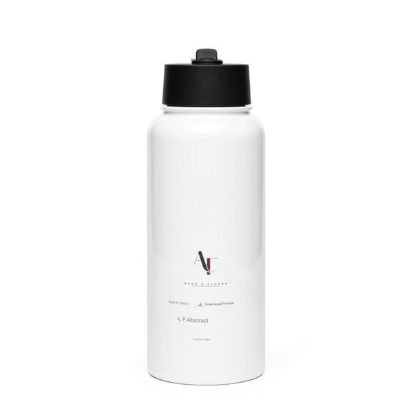 Varsity Stainless Steel Water Bottle with a Straw Lid