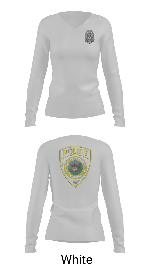 Womens Long Sleeve Vneck Shirt, Broadway Police, Police, Teamtime, Team time, sublimation, custom sports apparel, team uniforms, spirit wear, spiritwear, sports uniforms, custom shirts, team store, custom team store, fundraiser sports, apparel fundraiser