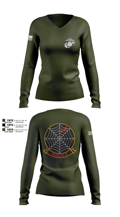 MACS4 13134180 Women's Long Sleeve V-neck Shirt - 3