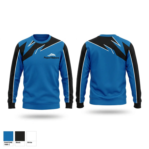 Crew Neck Sweatshirt, Pequot Running Club, Spirit Store, Teamtime, Team time, sublimation, custom sports apparel, team uniforms, spirit wear, spiritwear, sports uniforms, custom shirts, team store, custom team store, fundraiser sports, apparel fundraiser