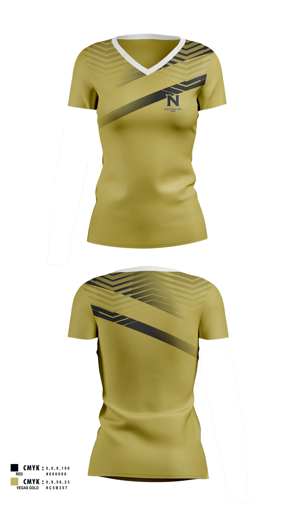 Womens Short Sleeve Vneck Shirt, Northeastern Junior College Golf Team, Golf, Teamtime, Team time, sublimation, custom sports apparel, team uniforms, spirit wear, spiritwear, sports uniforms, custom shirts, team store, custom team store, fundraiser sports, apparel fundraiser