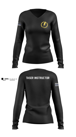 Womens Long Sleeve Vneck Shirt, U.S. Capitol Police Taser Instructors, Police, Teamtime, Team time, sublimation, custom sports apparel, team uniforms, spirit wear, spiritwear, sports uniforms, custom shirts, team store, custom team store, fundraiser sports, apparel fundraiser