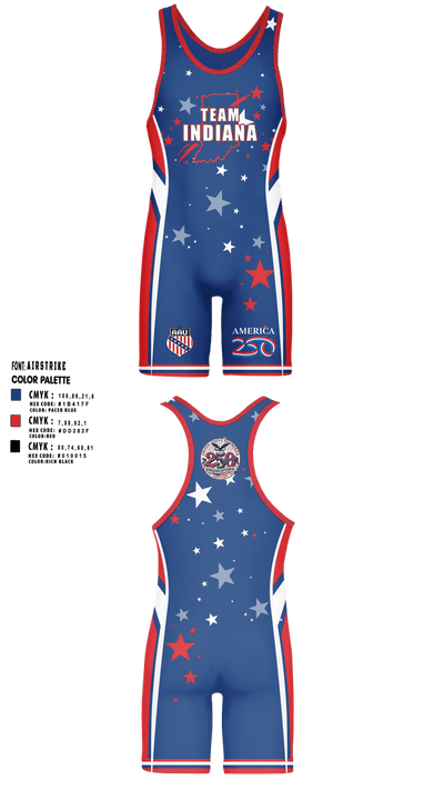 INDIANA AAU 91517132 Wrestling Singlet - 12