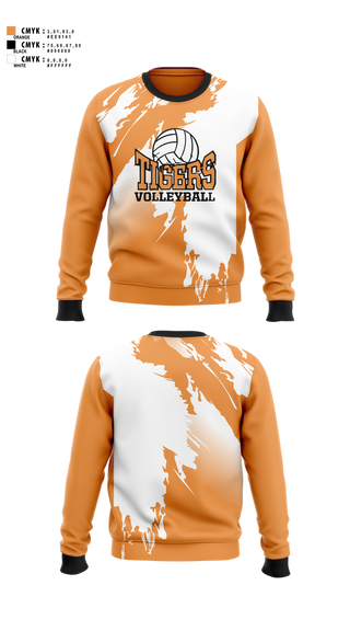 Crew Neck Sweatshirt, Tigers, Women's Volleyball, Teamtime, Team time, sublimation, custom sports apparel, team uniforms, spirit wear, spiritwear, sports uniforms, custom shirts, team store, custom team store, fundraiser sports, apparel fundraiser