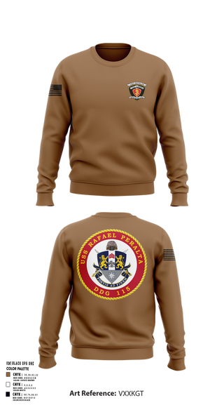 Crew Neck Sweatshirt, USS Rafael Peralta DDG 115, Navy, Teamtime, Team time, sublimation, custom sports apparel, team uniforms, spirit wear, spiritwear, sports uniforms, custom shirts, team store, custom team store, fundraiser sports, apparel fundraiser