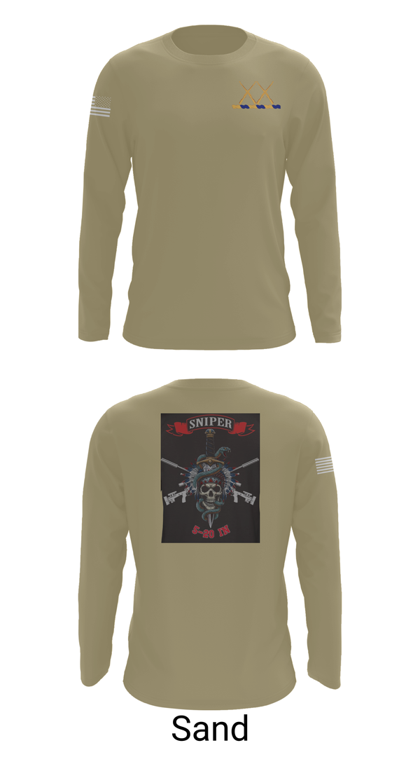 Long Sleeve Performance Shirt, 5-20 Infantry, Sniper section, Army, Teamtime, Team time, sublimation, custom sports apparel, team uniforms, spirit wear, spiritwear, sports uniforms, custom shirts, team store, custom team store, fundraiser sports, apparel fundraiser