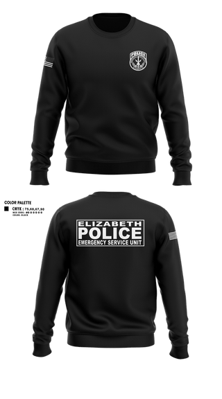 Crew Neck Sweatshirt, Emergency Service Unit, Police, Teamtime, Team time, sublimation, custom sports apparel, team uniforms, spirit wear, spiritwear, sports uniforms, custom shirts, team store, custom team store, fundraiser sports, apparel fundraiser