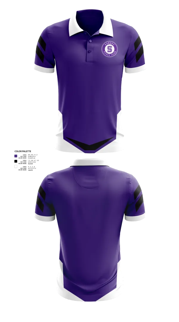 Short Sleeve Performance Polo, Sunset Dance Team, Spirit Store, Teamtime, Team time, sublimation, custom sports apparel, team uniforms, spirit wear, spiritwear, sports uniforms, custom shirts, team store, custom team store, fundraiser sports, apparel fundraiser