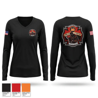 Womens Long Sleeve Vneck Shirt, Marion Rural Fire Department, Fire Department, Teamtime, Team time, sublimation, custom sports apparel, team uniforms, spirit wear, spiritwear, sports uniforms, custom shirts, team store, custom team store, fundraiser sports, apparel fundraiser