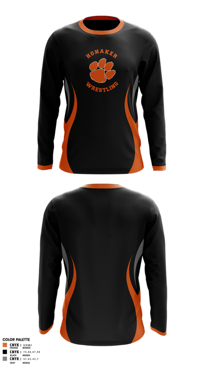 Honaker Tigers 66302356 Long Sleeve Performance Shirt 3
