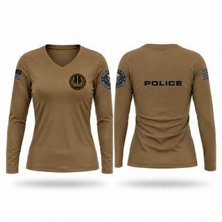 Womens Long Sleeve Vneck Shirt, special service division, Police, Teamtime, Team time, sublimation, custom sports apparel, team uniforms, spirit wear, spiritwear, sports uniforms, custom shirts, team store, custom team store, fundraiser sports, apparel fundraiser