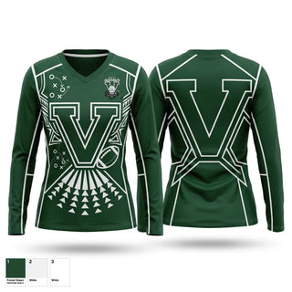 Womens Long Sleeve Vneck Shirt, Venice High School Indians, Spirit Store, Teamtime, Team time, sublimation, custom sports apparel, team uniforms, spirit wear, spiritwear, sports uniforms, custom shirts, team store, custom team store, fundraiser sports, apparel fundraiser