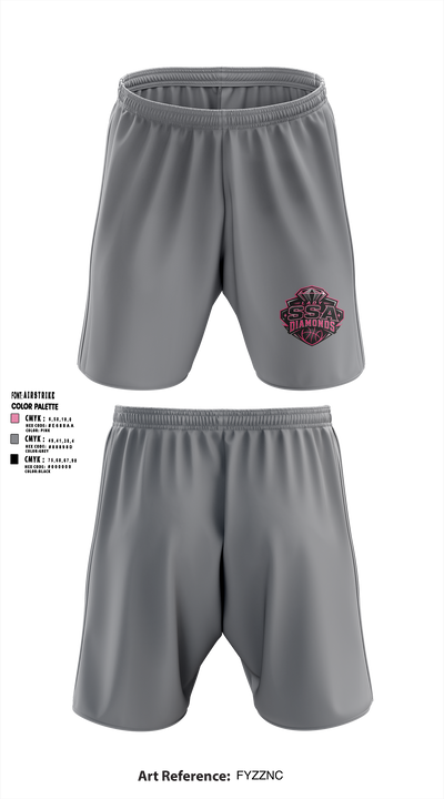 SSA Lady Diamonds Athletic Shorts With Pockets - 6