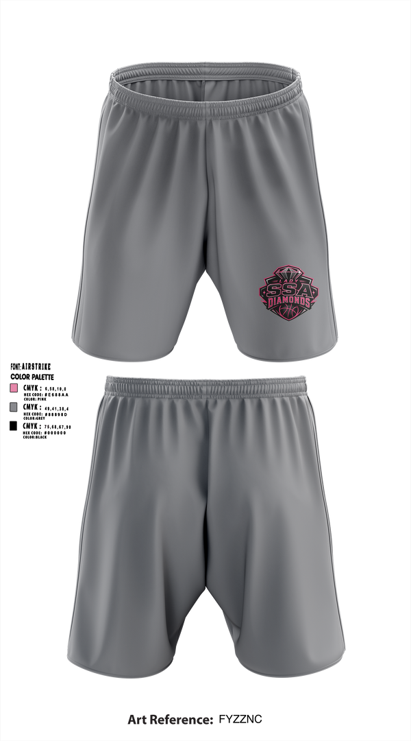 Athletic Shorts With Pockets, SSA Lady Diamonds, Women's Basketball, Teamtime, Team time, sublimation, custom sports apparel, team uniforms, spirit wear, spiritwear, sports uniforms, custom shirts, team store, custom team store, fundraiser sports, apparel fundraiser