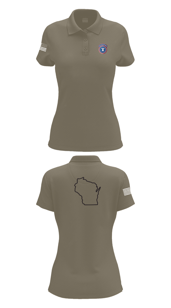 Womens Short Sleeve Performance Polo, Waukesha recruiting station, Army, Teamtime, Team time, sublimation, custom sports apparel, team uniforms, spirit wear, spiritwear, sports uniforms, custom shirts, team store, custom team store, fundraiser sports, apparel fundraiser