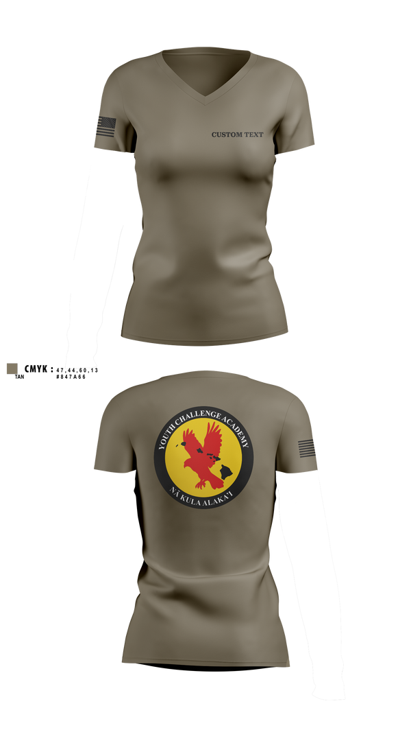 Womens Short Sleeve Vneck Shirt, Youth Challenge Academy, National Guard, Teamtime, Team time, sublimation, custom sports apparel, team uniforms, spirit wear, spiritwear, sports uniforms, custom shirts, team store, custom team store, fundraiser sports, apparel fundraiser