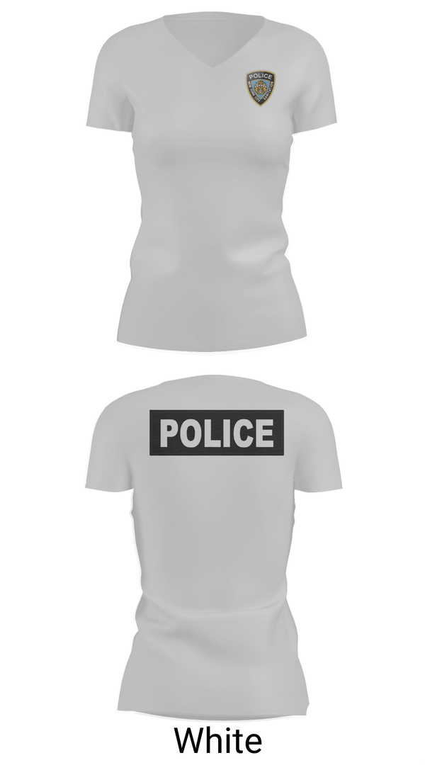 Womens Short Sleeve Vneck Shirt, DSNY POLICE, Police, Teamtime, Team time, sublimation, custom sports apparel, team uniforms, spirit wear, spiritwear, sports uniforms, custom shirts, team store, custom team store, fundraiser sports, apparel fundraiser