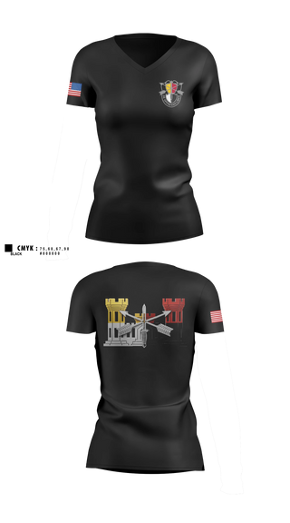 Womens Short Sleeve Vneck Shirt, 3SFG Group Engineers, Army, Teamtime, Team time, sublimation, custom sports apparel, team uniforms, spirit wear, spiritwear, sports uniforms, custom shirts, team store, custom team store, fundraiser sports, apparel fundraiser