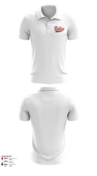 Short Sleeve Performance Polo, Bluegrass Lightning Belles, Softball, Teamtime, Team time, sublimation, custom sports apparel, team uniforms, spirit wear, spiritwear, sports uniforms, custom shirts, team store, custom team store, fundraiser sports, apparel fundraiser