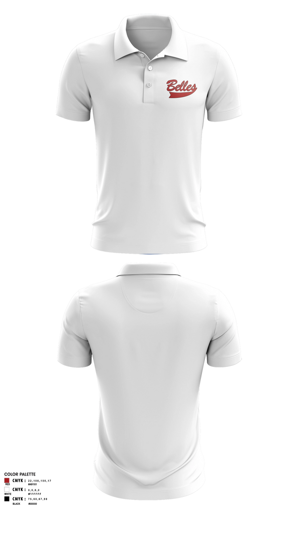 Short Sleeve Performance Polo, Bluegrass Lightning Belles, Softball, Teamtime, Team time, sublimation, custom sports apparel, team uniforms, spirit wear, spiritwear, sports uniforms, custom shirts, team store, custom team store, fundraiser sports, apparel fundraiser
