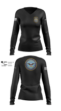 DEPARTMENT OF THE ARMY CIVILIAN POLICE 31166882 Women's Long Sleeve V-neck Shirt - 100