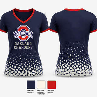Womens Short Sleeve Vneck Shirt, Oakland Chargers, , Teamtime, Team time, sublimation, custom sports apparel, team uniforms, spirit wear, spiritwear, sports uniforms, custom shirts, team store, custom team store, fundraiser sports, apparel fundraiser