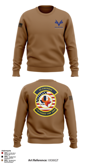 Crew Neck Sweatshirt, Civil Air Patrol's Fort Worth Phoenix Composite Squadron, , Teamtime, Team time, sublimation, custom sports apparel, team uniforms, spirit wear, spiritwear, sports uniforms, custom shirts, team store, custom team store, fundraiser sports, apparel fundraiser