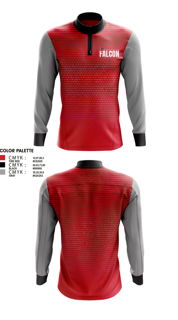 Quarter Zip Jacket, Soutch Central High School Falcons, Wrestling, Teamtime, Team time, sublimation, custom sports apparel, team uniforms, spirit wear, spiritwear, sports uniforms, custom shirts, team store, custom team store, fundraiser sports, apparel fundraiser