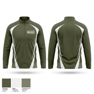 Quarter Zip Jacket, Greeneville Marlins, Baseball, Teamtime, Team time, sublimation, custom sports apparel, team uniforms, spirit wear, spiritwear, sports uniforms, custom shirts, team store, custom team store, fundraiser sports, apparel fundraiser