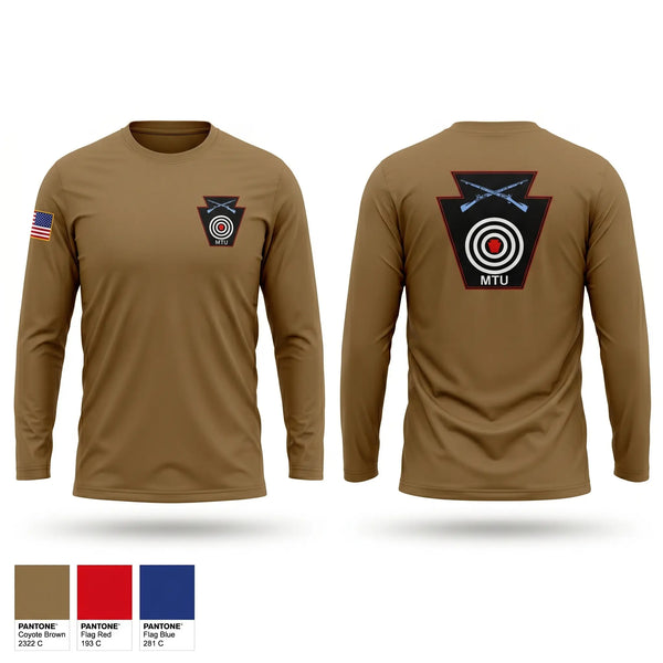 Long Sleeve Performance Shirt, Marksmanship training unit, National Guard, Teamtime, Team time, sublimation, custom sports apparel, team uniforms, spirit wear, spiritwear, sports uniforms, custom shirts, team store, custom team store, fundraiser sports, apparel fundraiser