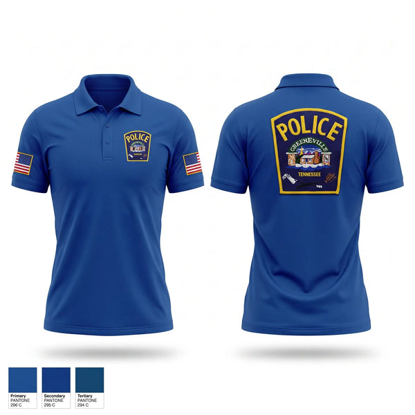 Short Sleeve Performance Polo, Greeneville Police, Police, Teamtime, Team time, sublimation, custom sports apparel, team uniforms, spirit wear, spiritwear, sports uniforms, custom shirts, team store, custom team store, fundraiser sports, apparel fundraiser