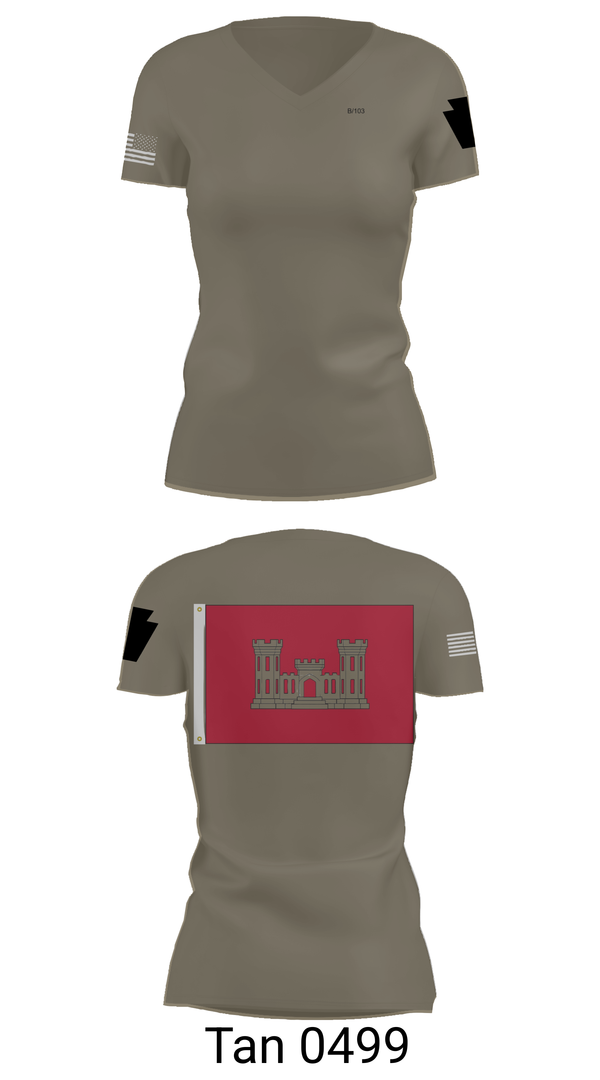 Womens Short Sleeve Vneck Shirt, B 103 EN BN, National Guard, Teamtime, Team time, sublimation, custom sports apparel, team uniforms, spirit wear, spiritwear, sports uniforms, custom shirts, team store, custom team store, fundraiser sports, apparel fundraiser