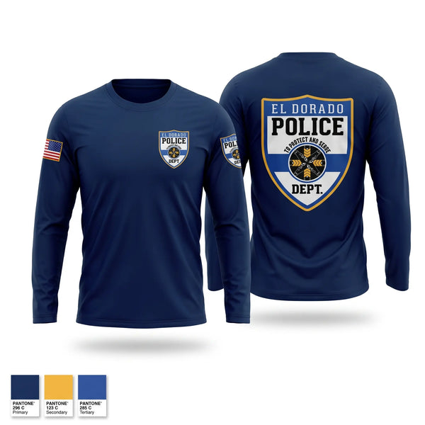 Long Sleeve Performance Shirt, El dorado Police Department, Police, Teamtime, Team time, sublimation, custom sports apparel, team uniforms, spirit wear, spiritwear, sports uniforms, custom shirts, team store, custom team store, fundraiser sports, apparel fundraiser