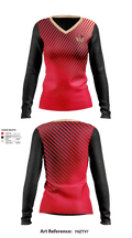 Red Springs Red Devils 1558638 Women's Long Sleeve V-neck Shirt - 2