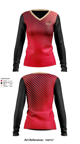 Womens Long Sleeve Vneck Shirt, Red Springs Red Devils, Women's Basketball, Teamtime, Team time, sublimation, custom sports apparel, team uniforms, spirit wear, spiritwear, sports uniforms, custom shirts, team store, custom team store, fundraiser sports, apparel fundraiser