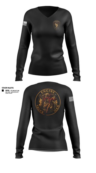 Womens Long Sleeve Vneck Shirt, Full House, Fire Department, Teamtime, Team time, sublimation, custom sports apparel, team uniforms, spirit wear, spiritwear, sports uniforms, custom shirts, team store, custom team store, fundraiser sports, apparel fundraiser