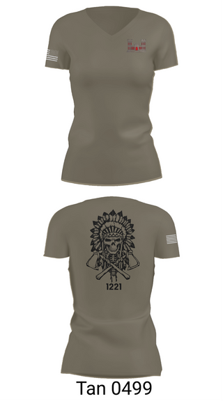 Womens Short Sleeve Vneck Shirt, 1221st Route Clearance Co., National Guard, Teamtime, Team time, sublimation, custom sports apparel, team uniforms, spirit wear, spiritwear, sports uniforms, custom shirts, team store, custom team store, fundraiser sports, apparel fundraiser