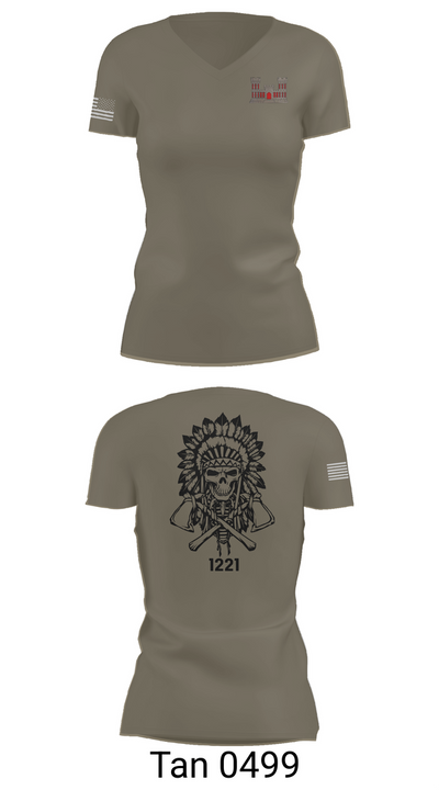 1221st Route Clearance Co. 10953211 Women's Short Sleeve V-neck Shirt - 65