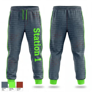 Sweatpants, Station 1, Fire Department, Teamtime, Team time, sublimation, custom sports apparel, team uniforms, spirit wear, spiritwear, sports uniforms, custom shirts, team store, custom team store, fundraiser sports, apparel fundraiser