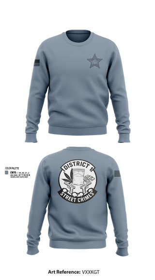 Crew Neck Sweatshirt, District I Street Crimes, Police, Teamtime, Team time, sublimation, custom sports apparel, team uniforms, spirit wear, spiritwear, sports uniforms, custom shirts, team store, custom team store, fundraiser sports, apparel fundraiser