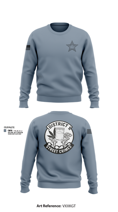 District I Street Crimes 1468514 Crew Neck Sweatshirt - 105