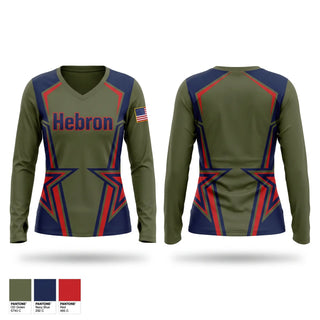 Womens Long Sleeve Vneck Shirt, Hebron, Fire Department, Teamtime, Team time, sublimation, custom sports apparel, team uniforms, spirit wear, spiritwear, sports uniforms, custom shirts, team store, custom team store, fundraiser sports, apparel fundraiser