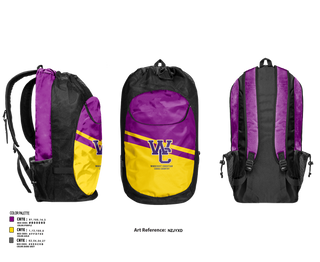 Gear Bag, Woodcrest Christian, Cross Country, Teamtime, Team time, sublimation, custom sports apparel, team uniforms, spirit wear, spiritwear, sports uniforms, custom shirts, team store, custom team store, fundraiser sports, apparel fundraiser